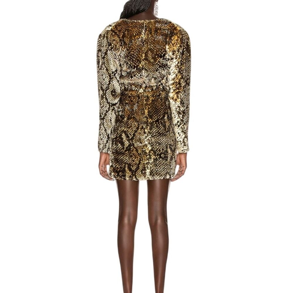 Retrofete Gold Snake Print Cocktail Mini Dress New With‎ Tags Size XS - Picture 2 of 9